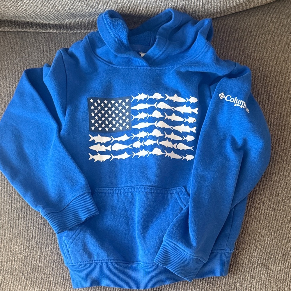Columbia Kids Bright Blue Fish Flag Hoodie